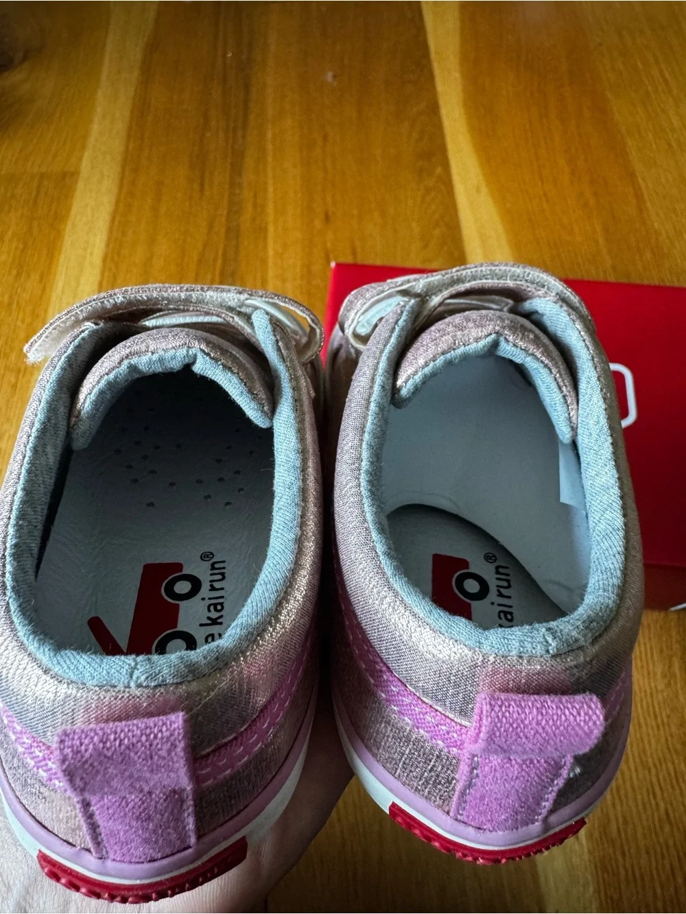 See Kai Run Rose Gold Metallic Kids' Sneakers with Pink Trim